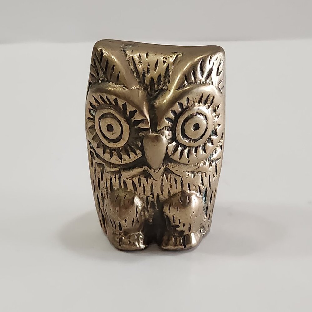 1960's Miniature Brass Owl Figurine
